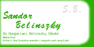 sandor belinszky business card
