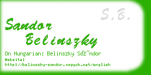 sandor belinszky business card